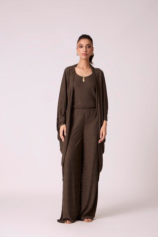Meghan Knit Travel Set - Dark Brown