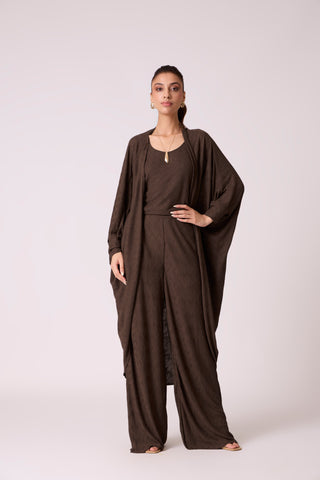Meghan Knit Travel Set - Dark Brown