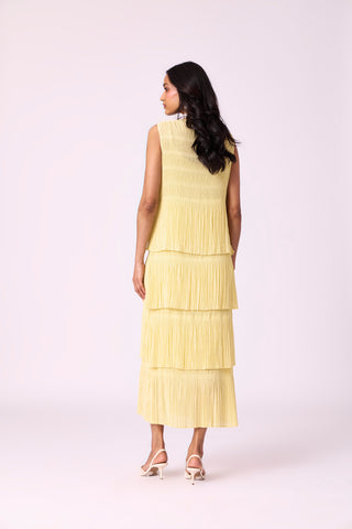 Nadia Tier Dress - Light Yellow