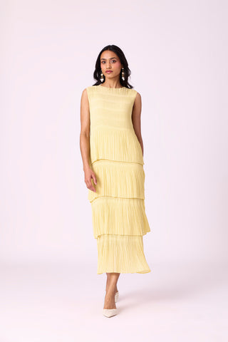Nadia Tier Dress - Light Yellow