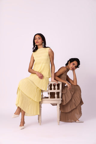 Nadia Tier Dress - Taupe