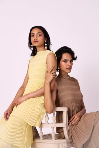 Nadia Tier Dress - Taupe