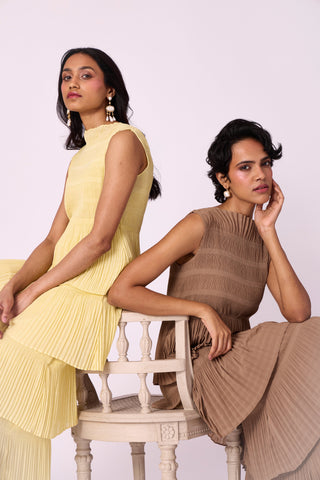 Nadia Tier Dress - Taupe