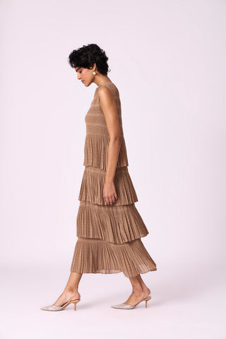 Nadia Tier Dress - Taupe