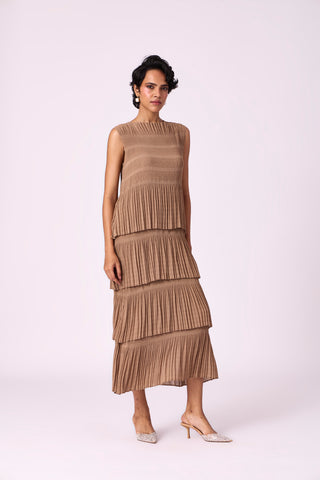 Nadia Tier Dress - Taupe