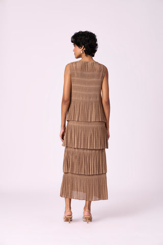 Nadia Tier Dress - Taupe