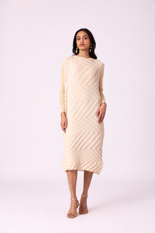 Vera Chevron Dress - Cream