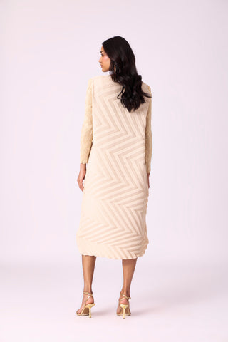 Vera Chevron Dress - Cream