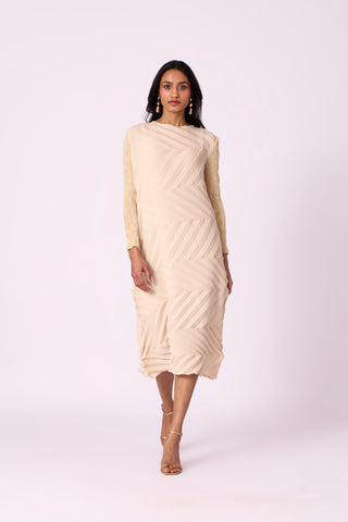 Vera Chevron Dress - Cream