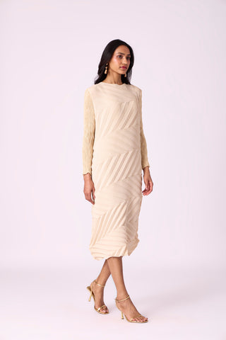 Vera Chevron Dress - Cream