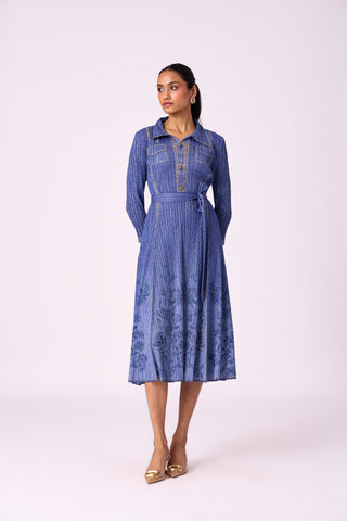 Levy Floral Dress - Denim Blue