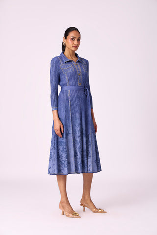 Levy Floral Dress - Denim Blue