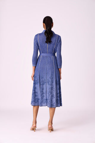 Levy Floral Dress - Denim Blue