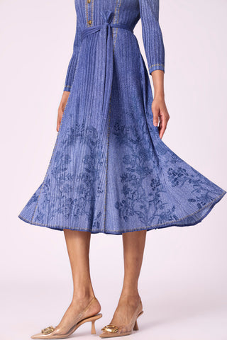 Levy Floral Dress - Denim Blue