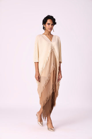 Kimono Fringe Dress - Brown