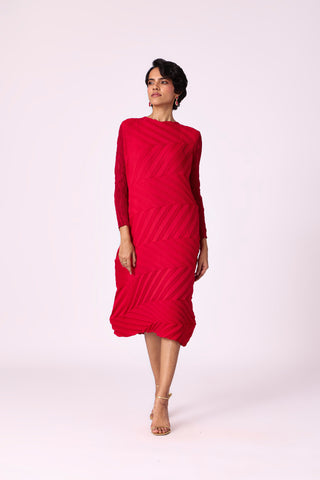 Vera Chevron Dress - Red