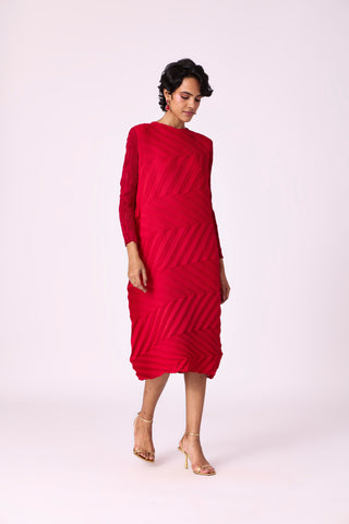 Vera Chevron Dress - Red