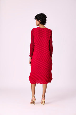 Vera Chevron Dress - Red