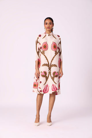 Laura Floral Dress - Cream