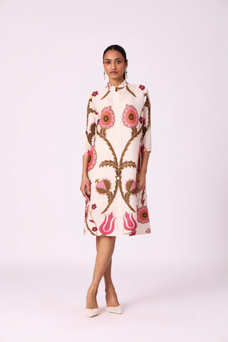Laura Floral Dress - Cream