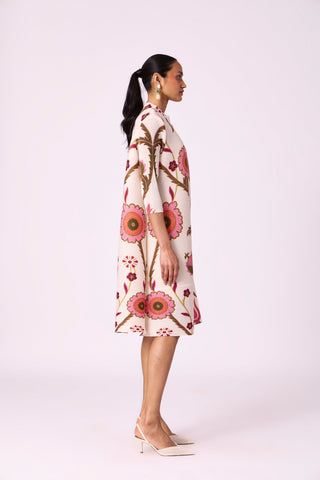 Laura Floral Dress - Cream