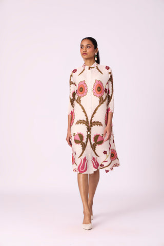 Laura Floral Dress - Cream