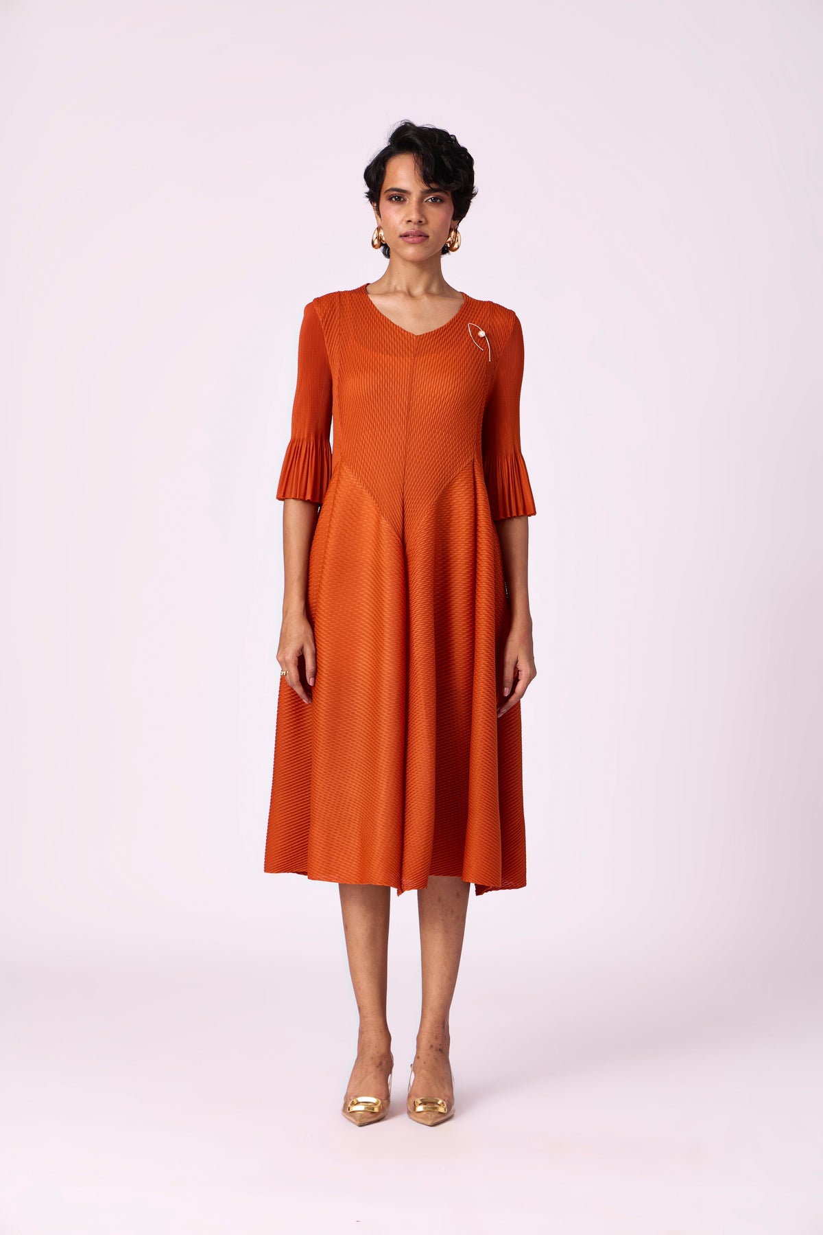 Felicia Dress - Rust Orange