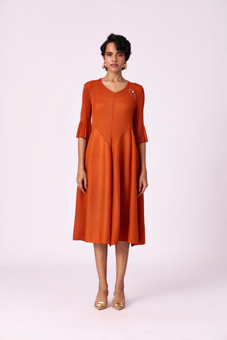 Felicia Dress - Rust Orange
