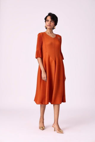 Felicia Dress - Rust Orange
