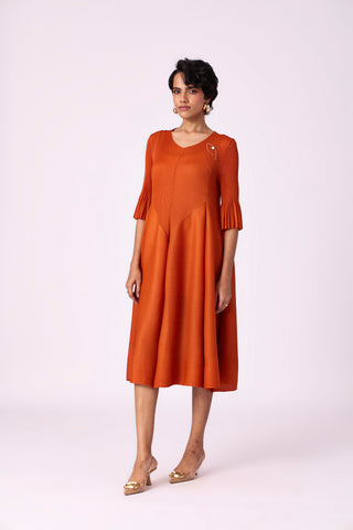 Felicia Dress - Rust Orange