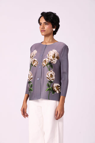 Aliz Floral Shirt - Grey