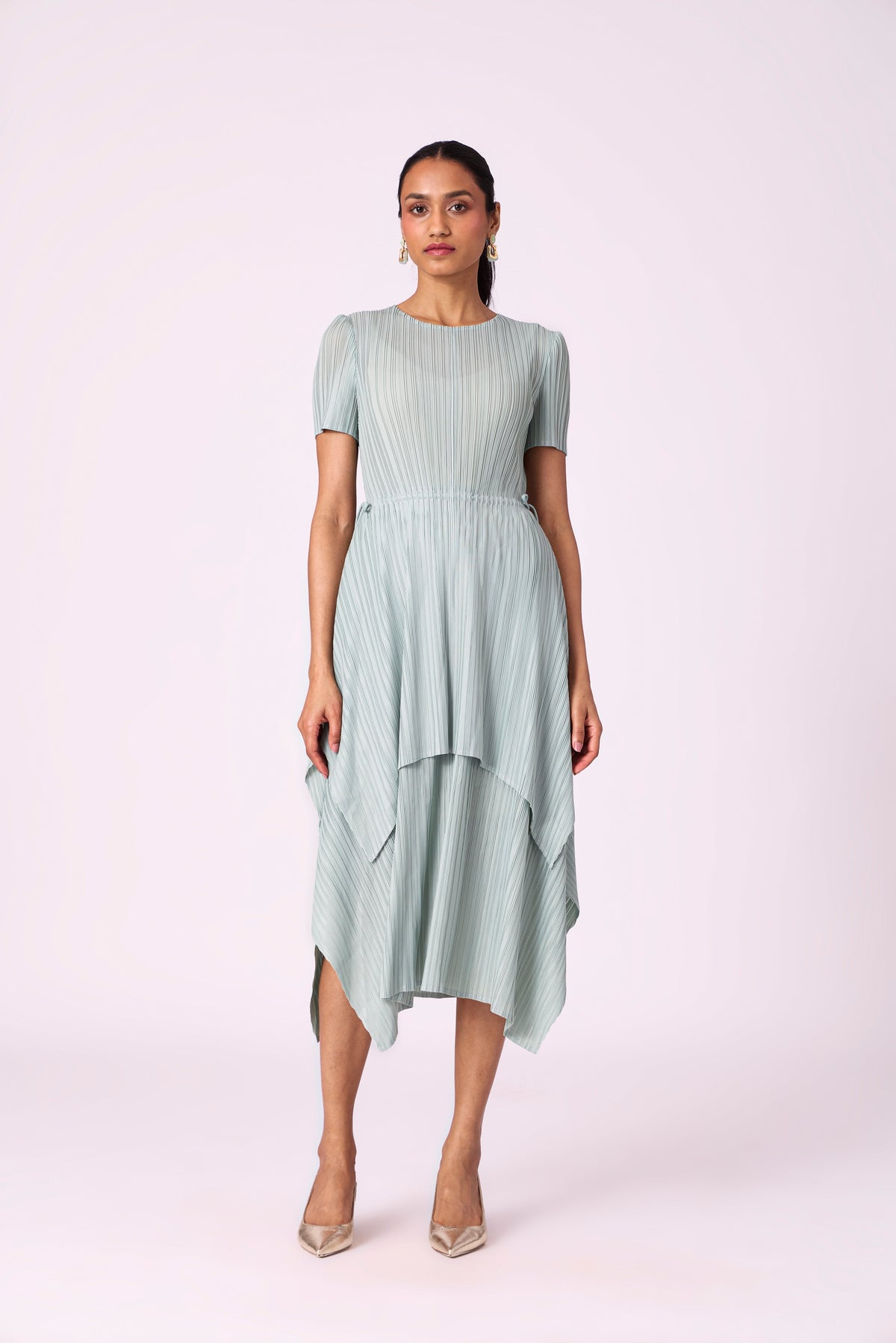 Leia Tie Dress - Sage Mint