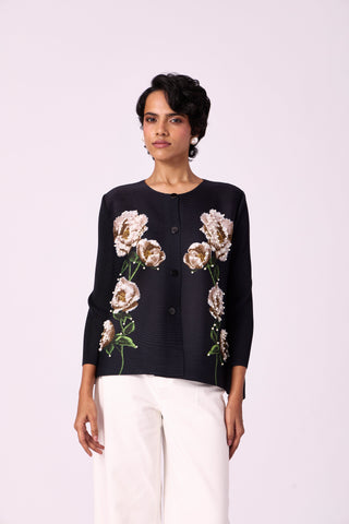 Aliz Floral Shirt - Black