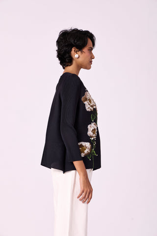 Aliz Floral Shirt - Black