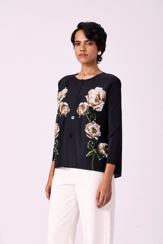 Aliz Floral Shirt - Black