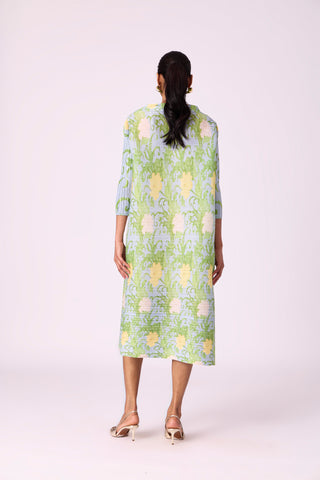 Hester Floral Dress - Light Blue