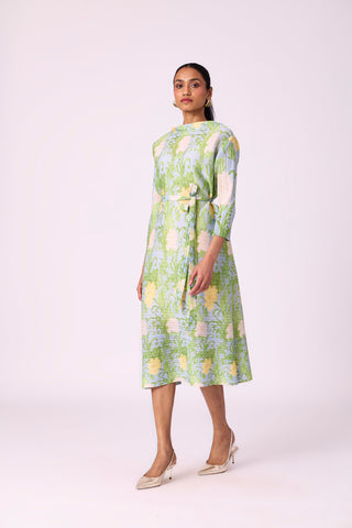 Hester Floral Dress - Light Blue