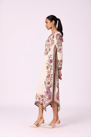 Anaya Print Dress - Pale Beige