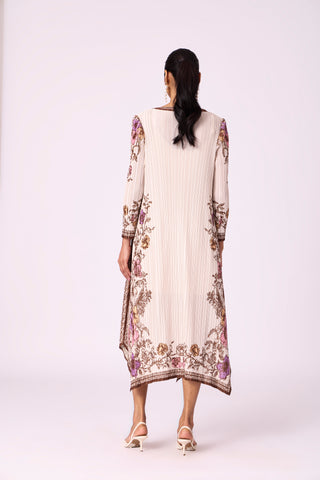 Anaya Print Dress - Pale Beige