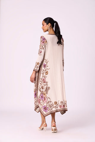 Anaya Print Dress - Pale Beige
