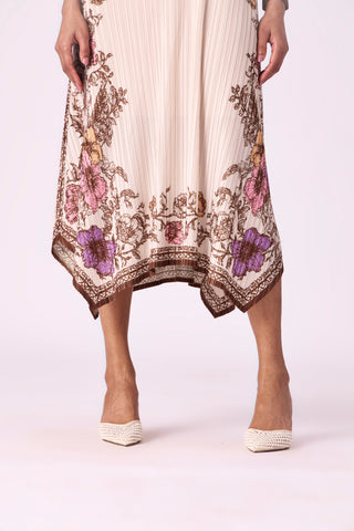 Anaya Print Dress - Pale Beige