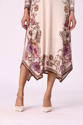 Anaya Print Dress - Pale Beige