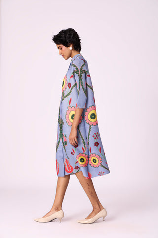 Laura Floral Dress - Blue