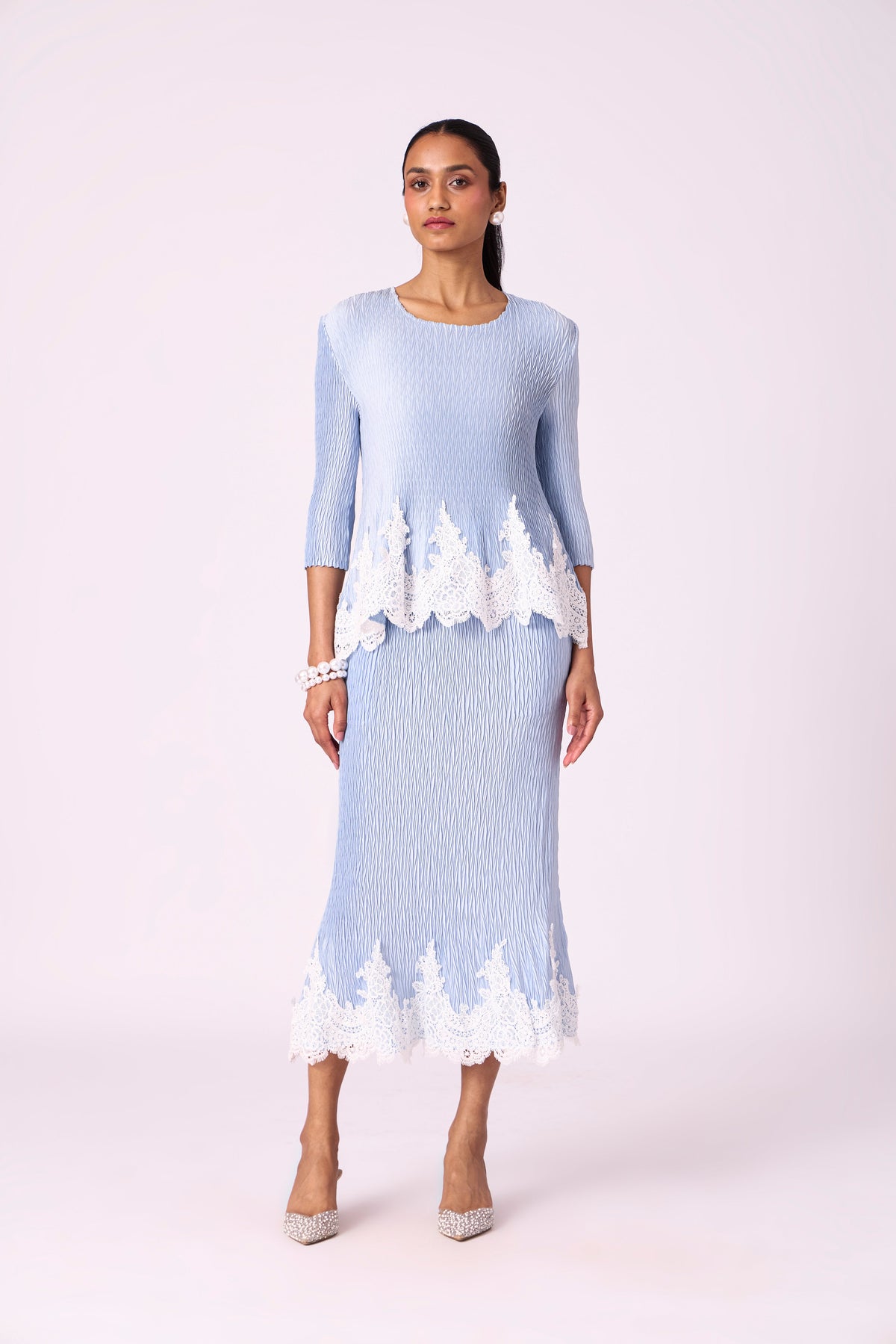 Leona Skirt Set - Ice Blue