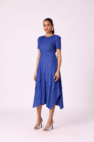 Leia Tie Dress - Blue