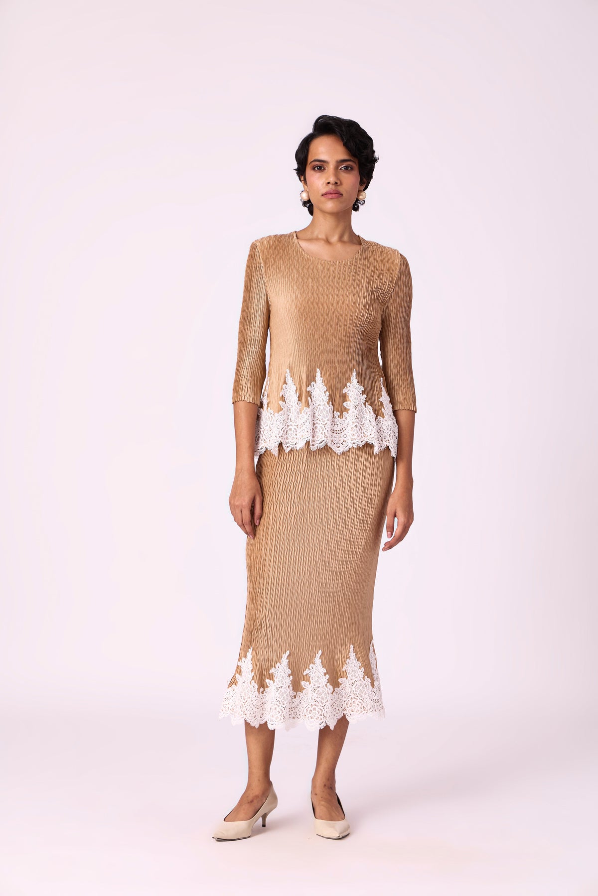 Leona Skirt Set - Golden Taupe