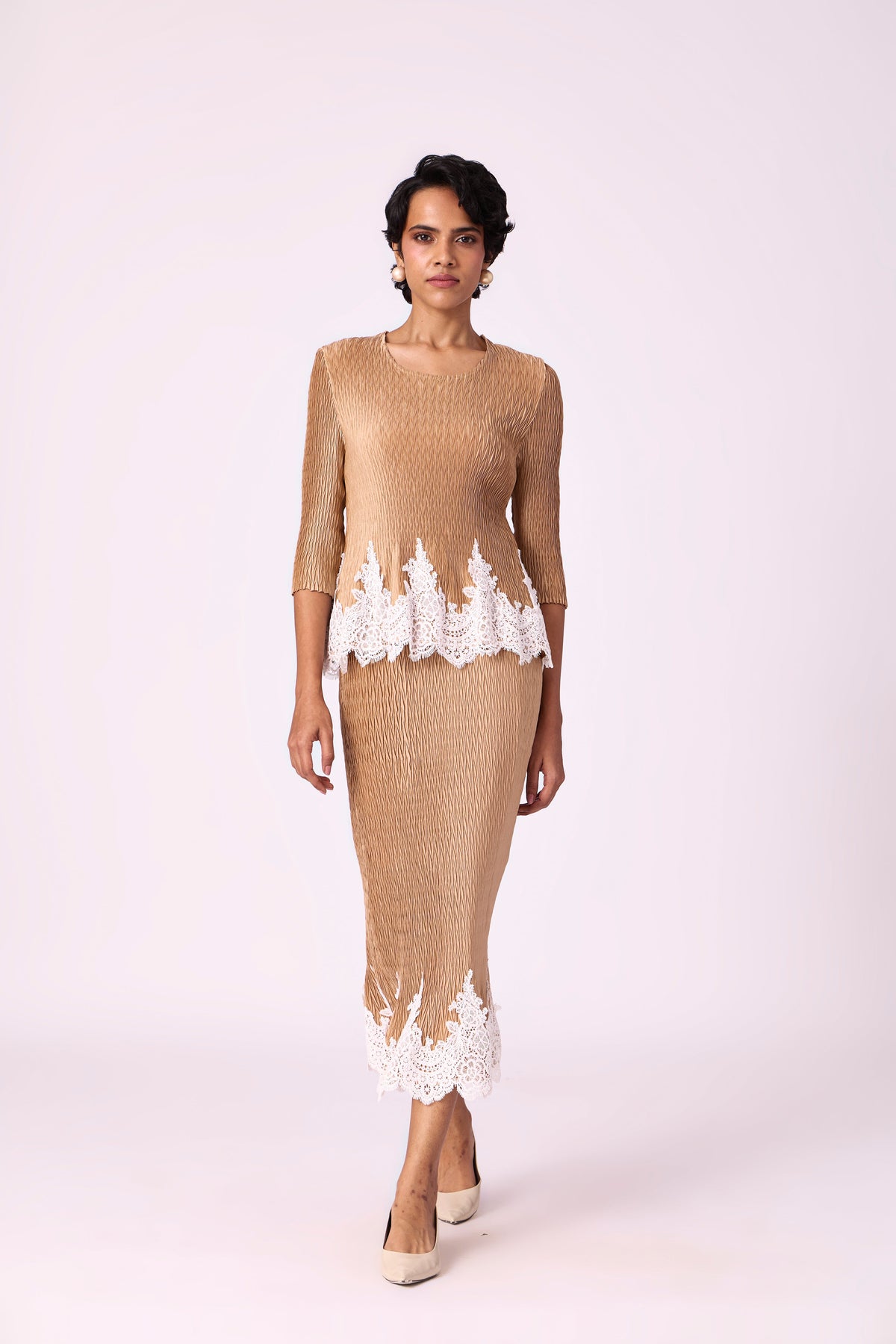 Leona Skirt Set - Golden Taupe