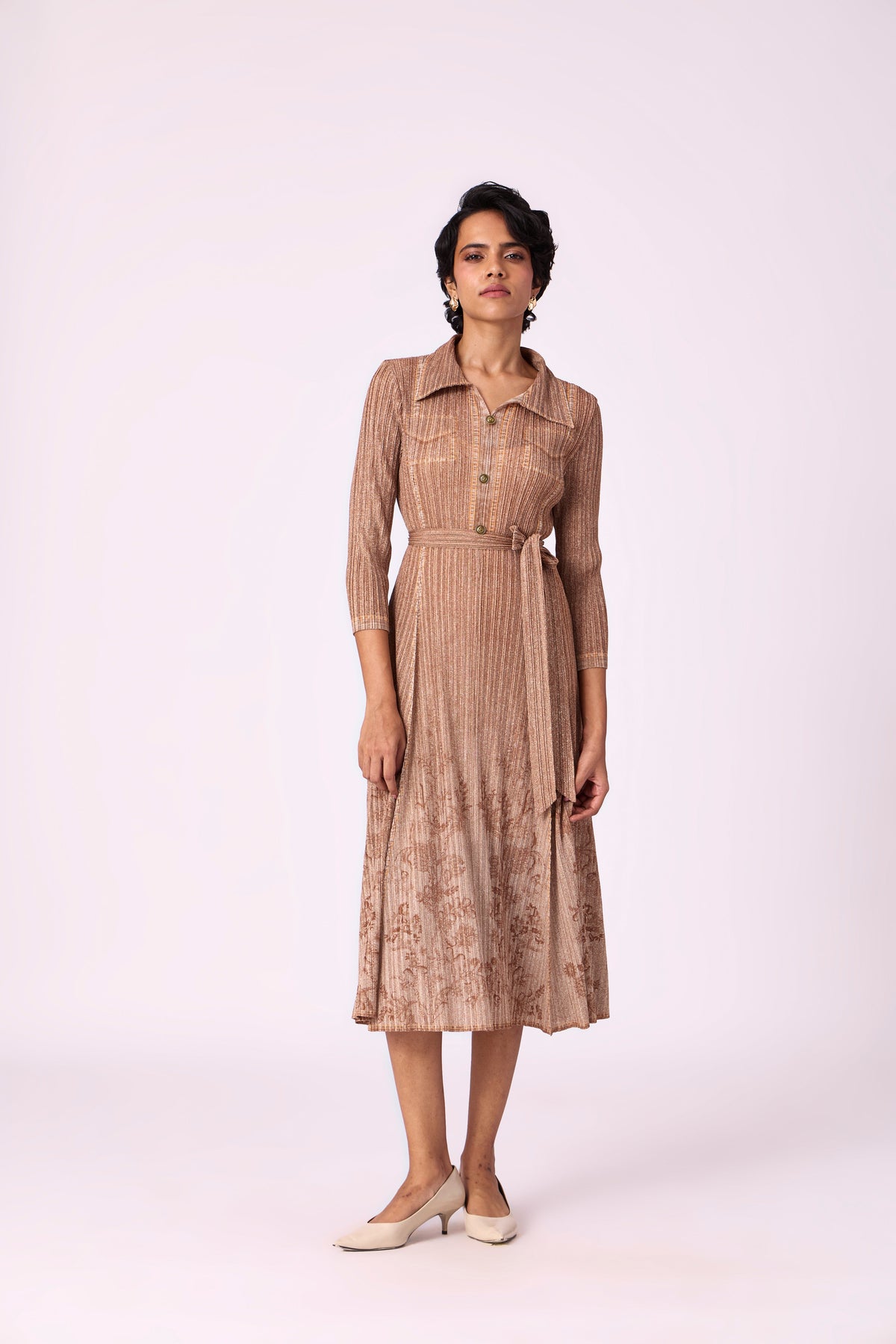 Levy Floral Dress - Denim Mocha