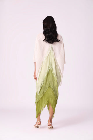 Kimono Fringe Dress - Pear Green