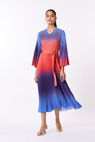 River Ombre Dress - Blue/Red
